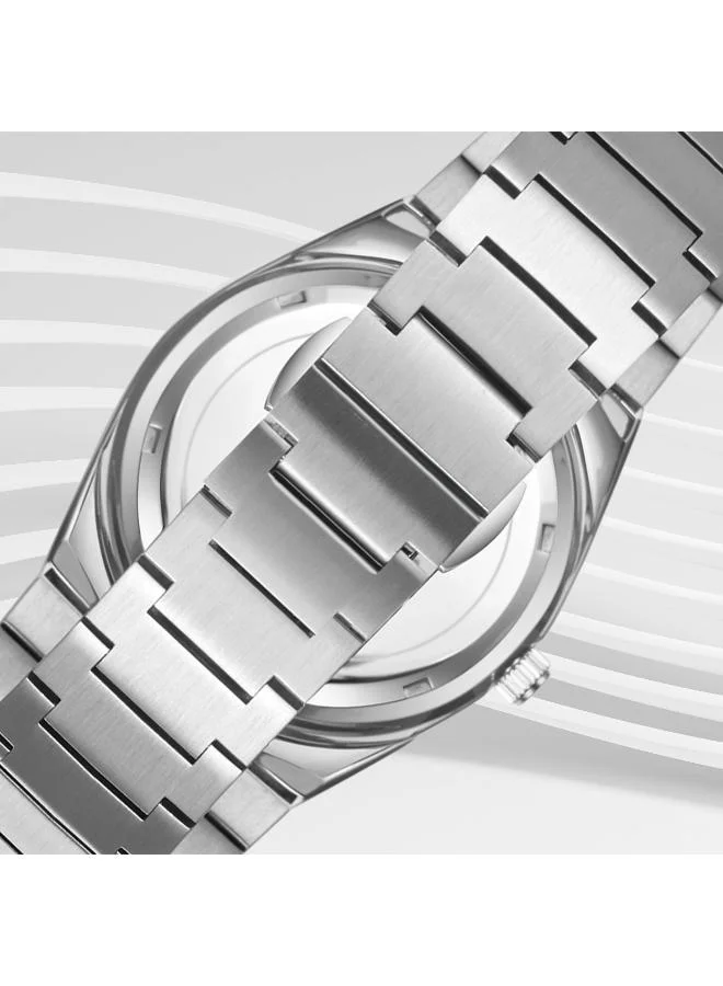 KENNETH SCOTT Kenneth Scott K24011-KBSW Men's Analog Display Watch & Stainless Steel Strap Silver