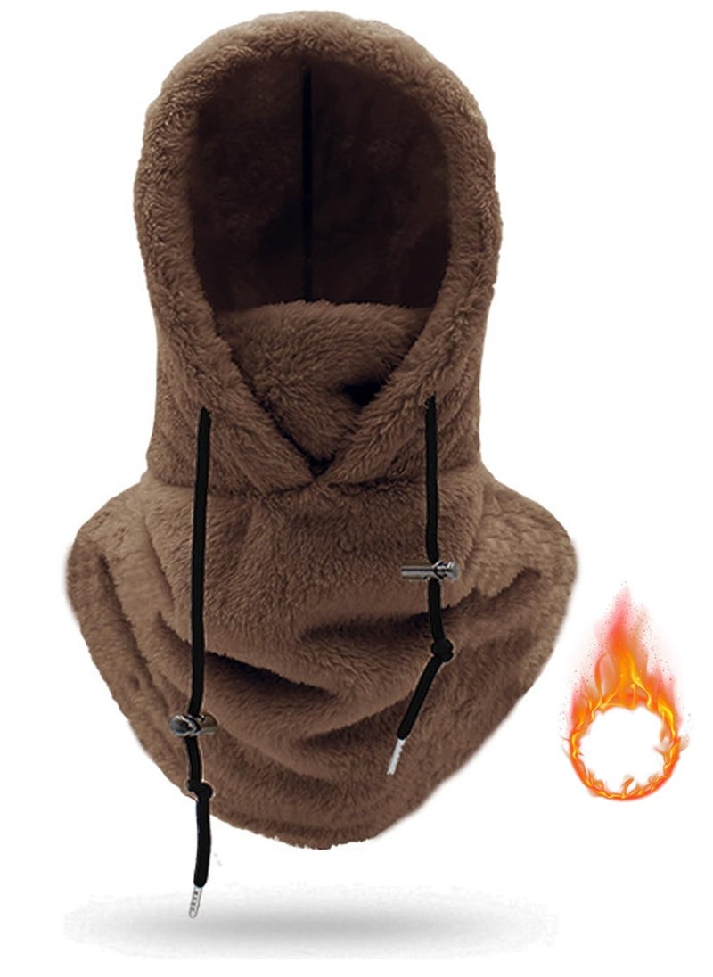 SYOSI - SYOSI Arctic Velvet Thermal Cap Mask, Unisex Warm Fleece Hat In Winter, Outdoor Riding Mask Skiing Sports Thickened Neck Wrap, Winter Fleece Balaclava Ski Tactical Heavyweight, One Size - Image 1