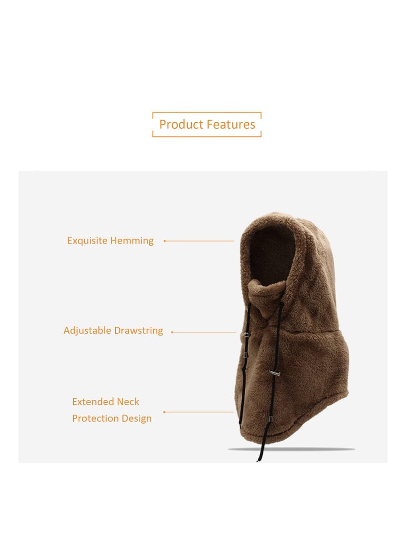 SYOSI - SYOSI Arctic Velvet Thermal Cap Mask, Unisex Warm Fleece Hat In Winter, Outdoor Riding Mask Skiing Sports Thickened Neck Wrap, Winter Fleece Balaclava Ski Tactical Heavyweight, One Size - Image 1