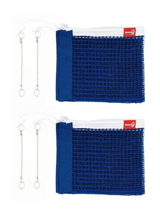 Sanung Table Tennis Net, C-X1B Portable Ping Pong Training Net Replacement for 60 inch Width Regulation Size Tables, Set of 2, Royal Blue - Image 1