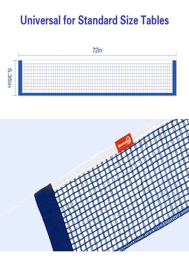 Sanung Table Tennis Net, C-X1B Portable Ping Pong Training Net Replacement for 60 inch Width Regulation Size Tables, Set of 2, Royal Blue - Image 5