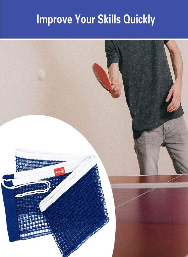 Sanung Table Tennis Net, C-X1B Portable Ping Pong Training Net Replacement for 60 inch Width Regulation Size Tables, Set of 2, Royal Blue - Image 4
