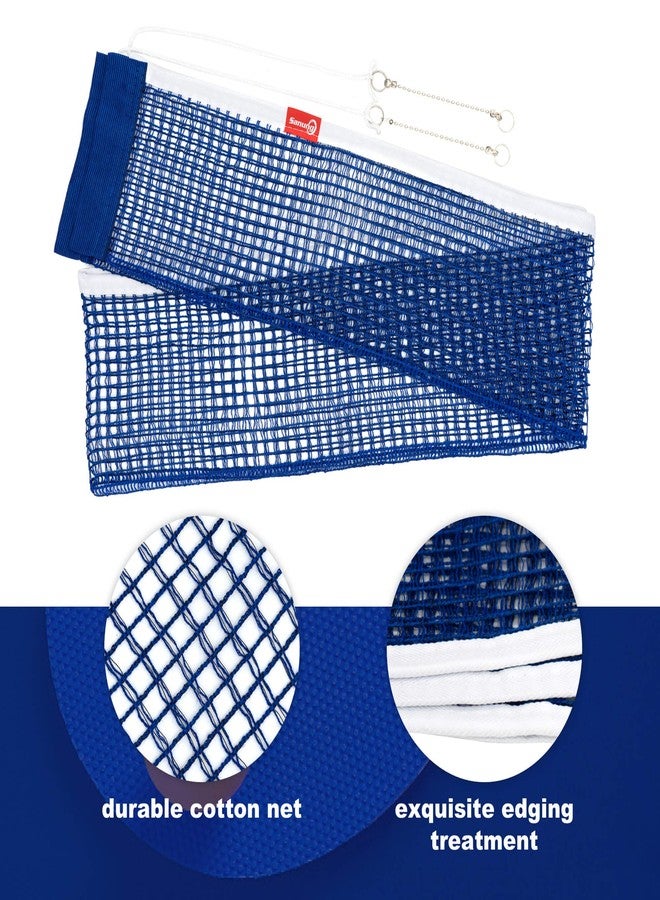Sanung Table Tennis Net, C-X1B Portable Ping Pong Training Net Replacement for 60 inch Width Regulation Size Tables, Set of 2, Royal Blue - Image 3