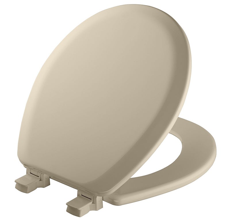 Mayfair Cameron Bone Toilet Seat, Non Slip Heavy Duty Wood, Easy Clean, Made in USA, Round - Image 1