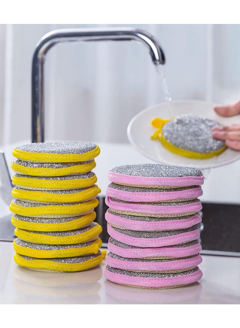Pamidhar Pamidhar 2in1 Dishwashing Scrub Sponge for KitchenDouble Side Dishwashing Sponge Pan Dishwashing Sponge Reusable Household Cleaning Tools Multicolor Pack of 5  - Image 2