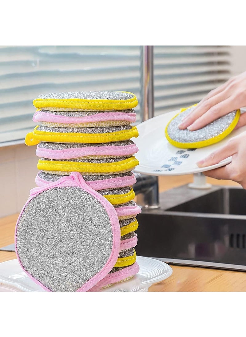Pamidhar Pamidhar 2in1 Dishwashing Scrub Sponge for KitchenDouble Side Dishwashing Sponge Pan Dishwashing Sponge Reusable Household Cleaning Tools Multicolor Pack of 5  - Image 1
