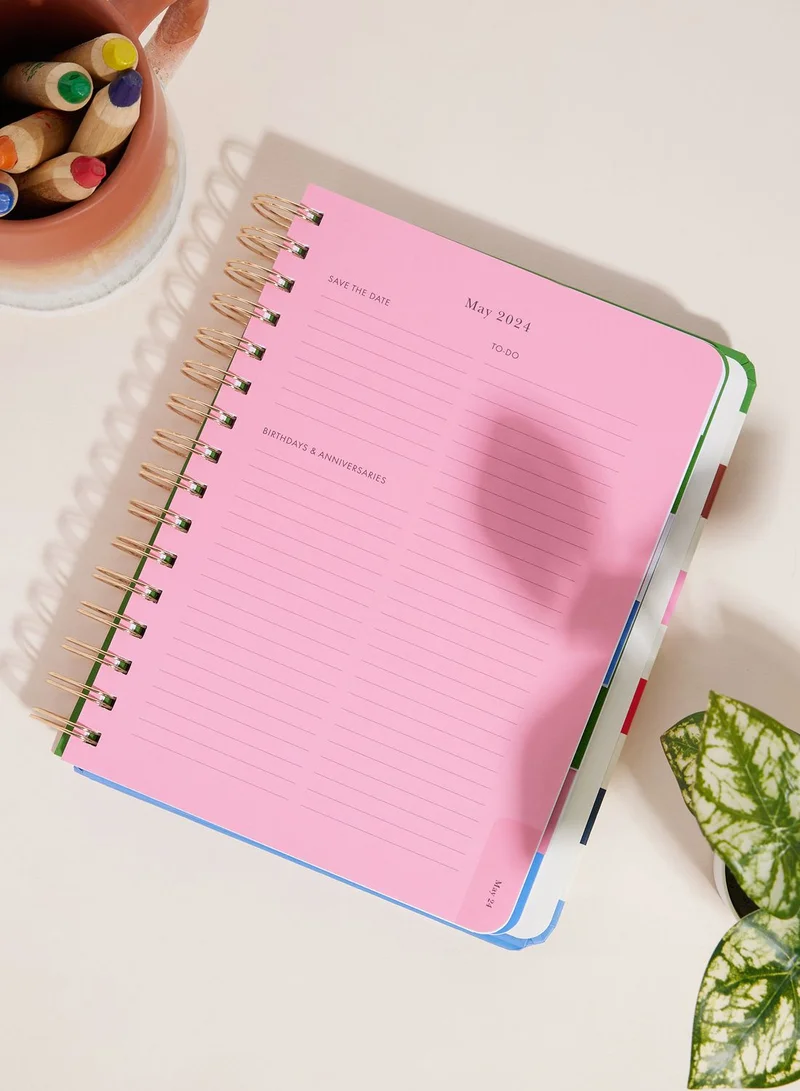 كيت سبيد دفتر تخطيط لـ 12 شهر كبير الحجم بتصميم مخطط