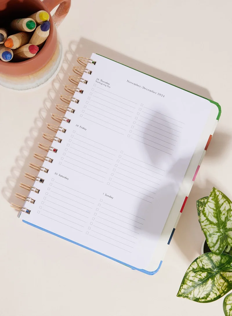 كيت سبيد دفتر تخطيط لـ 12 شهر كبير الحجم بتصميم مخطط