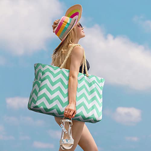 Becokan Beach Bags for Women Large Waterproof Beach Tote Bag Zipper Beach Bags Waterproof Sandproof Swim Pool Bag Large Tote - Image 5
