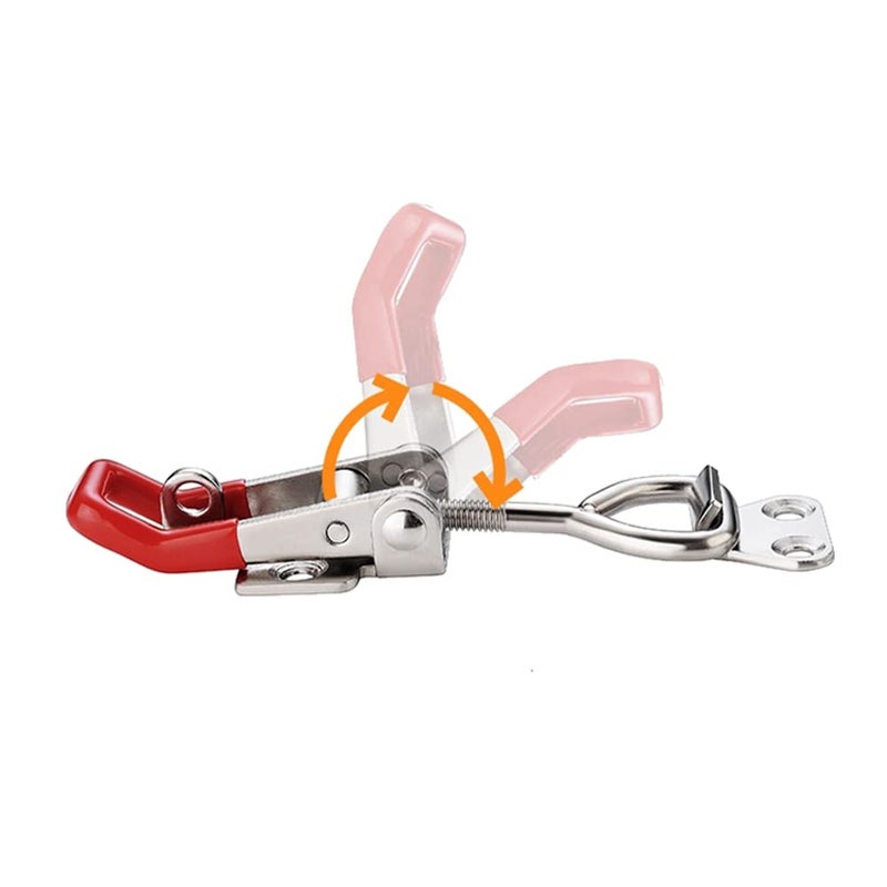 E-TING 2 Pack 4003 Adjustable Toggle Latch Clamp Smoker Latch Clamps 1322Lbs 600Kg Holding Capacity Heavy Duty Large Toggle Latches, Pull Toggle Clamp Latch for Smoker, ToolBox Case etc. - Image 4
