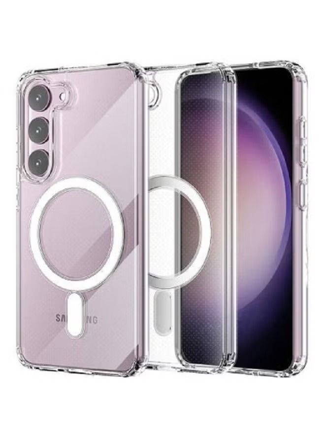 فيسوس جراب مغناطيسي شفاف متوافق مع شحن لاسلكي ماجسيف غطاء نحيف شفاف لهاتف سامسونج جالاكسي S23 بلس شفاف - Image 1