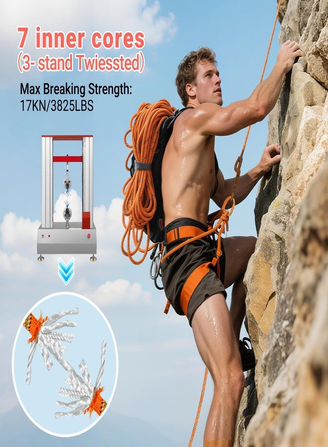 Brobantle 10.5mm Climbing Rope,32FT Static Rock Climbing Rope for Escape Rope Ice Climbing Equipment Fire Rescue Parachute - Image 2