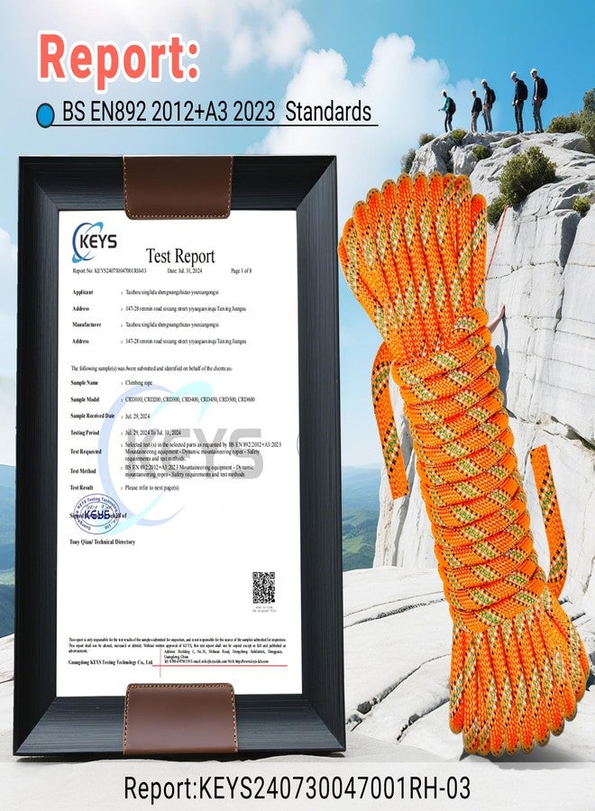 Brobantle 10.5mm Climbing Rope,32FT Static Rock Climbing Rope for Escape Rope Ice Climbing Equipment Fire Rescue Parachute - Image 4
