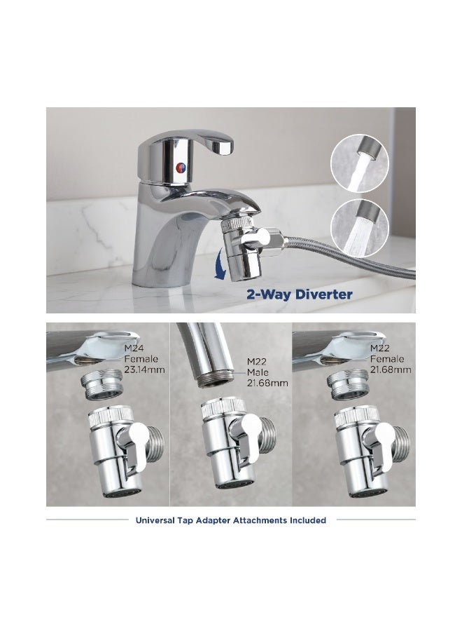INNOV In Mecca Portable Bidet shattaf Set, Handheld Bidet Bottom Cleaner Sprayer with 3M long hose and universal adapter. Travel hygiene kit for muslims - Image 5