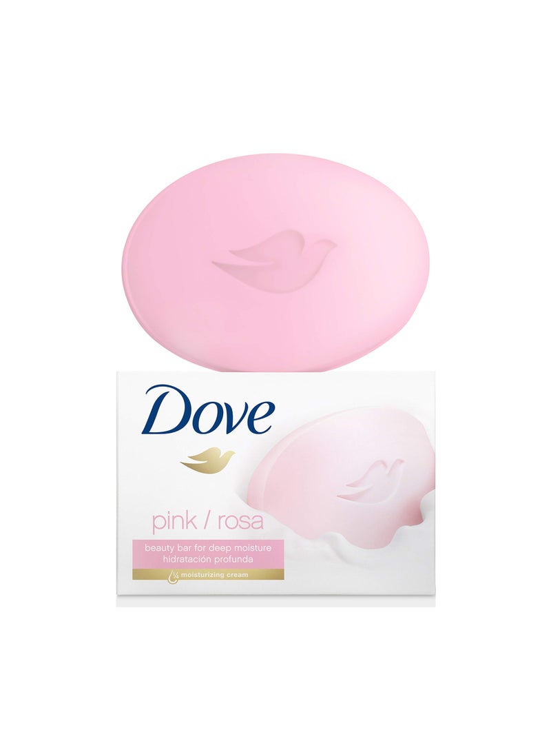 Dove Pink With ¼ Moisturising Cream Beauty Bar Gentle Cleanser For Softer & Smoother Skin 90g - 6PC - Image 2