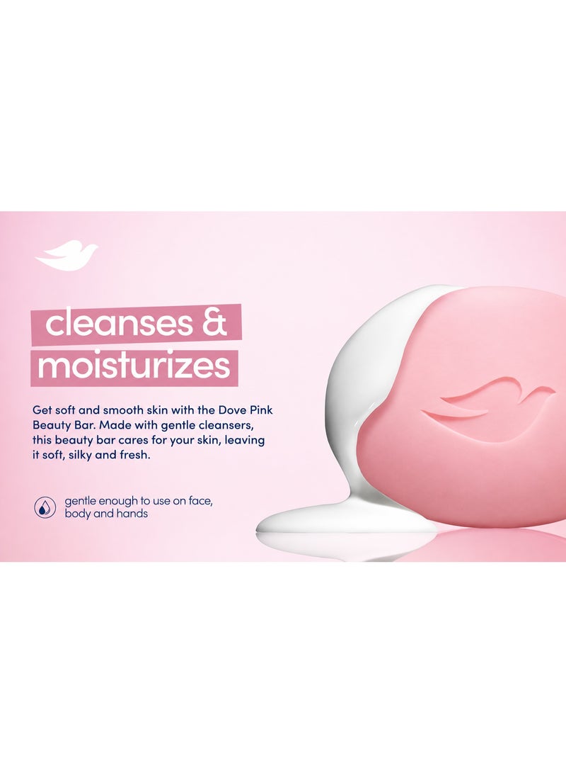Dove Pink With ¼ Moisturising Cream Beauty Bar Gentle Cleanser For Softer & Smoother Skin 90g - 6PC - Image 3