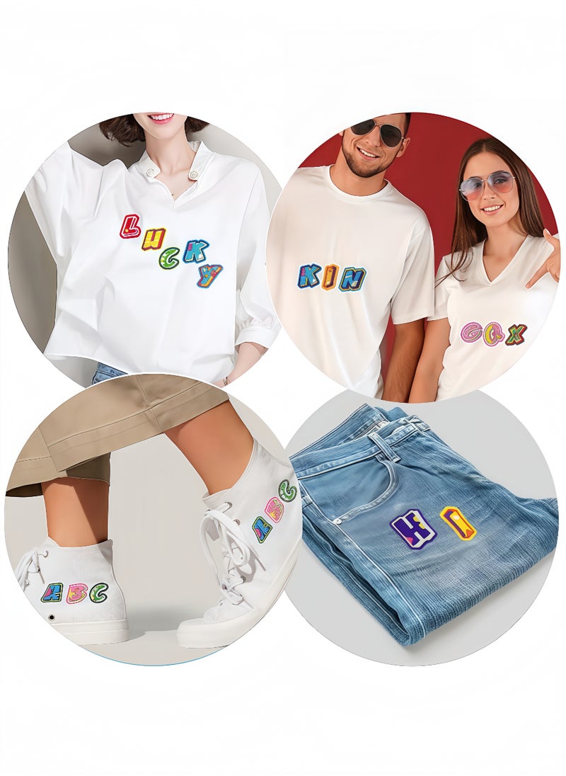 Peachjoy 72PCS Iron-On Letters and Numbers Patches - Colorful Embroidered A-Z 0-9 Applique for Clothes, Hats, Jeans (DIY Accessories Kit)  - Image 2