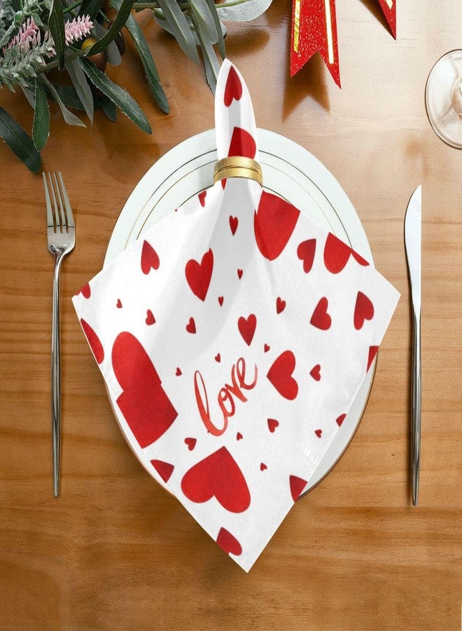 YETTASBIN Valentine's Day Heart Cloth Napkins Set of 4, Reusable Washable Oversized Table Napkins for Family Wedding Dinner Party Home Decor, 20 Inch - Image 2