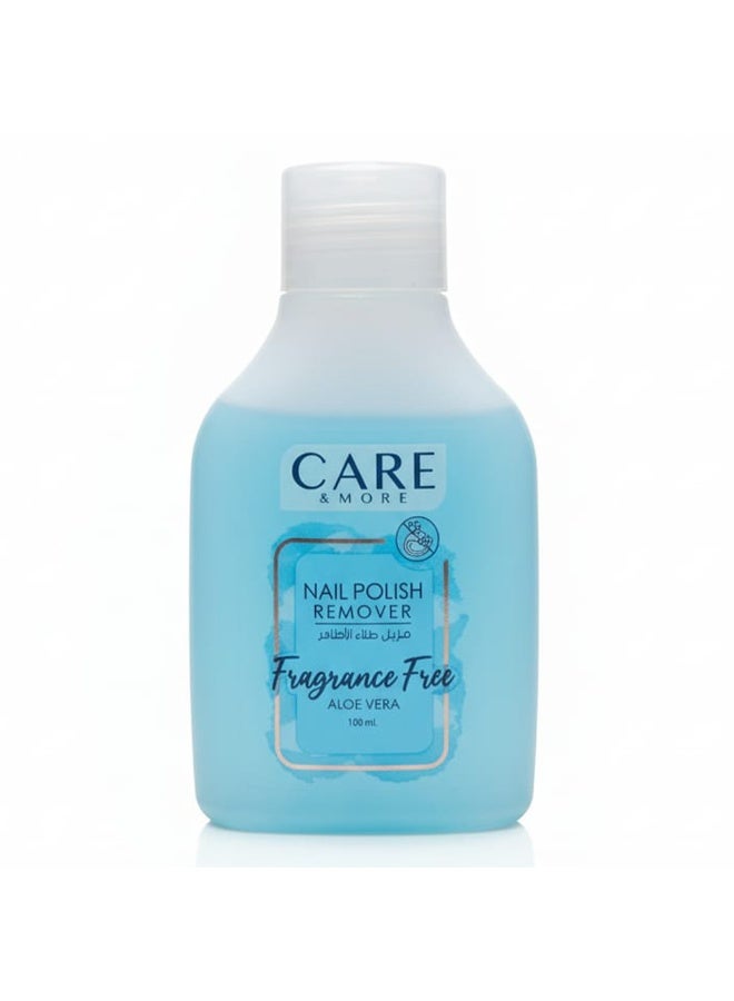 كير & مور مزيل طلاء الأظافر خالي من العطور والصبار، 100 مل، لطيف ومرطب، منظف سريع وفعال للأظافر