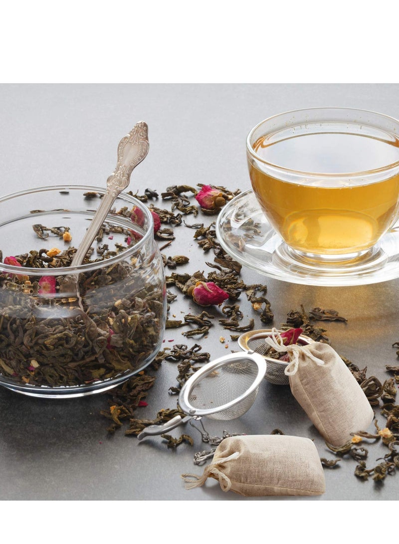 كاست ويف 50 قطعة من القماش الجبن كيس فلتر لإعادة الاستخدام كيس شاي فارغ كيس حساء الطبخ كيس التوابل كيس القهوة الباردة المغلي كيس فلتر ( 4 × 3 بوصة ) - Image 4