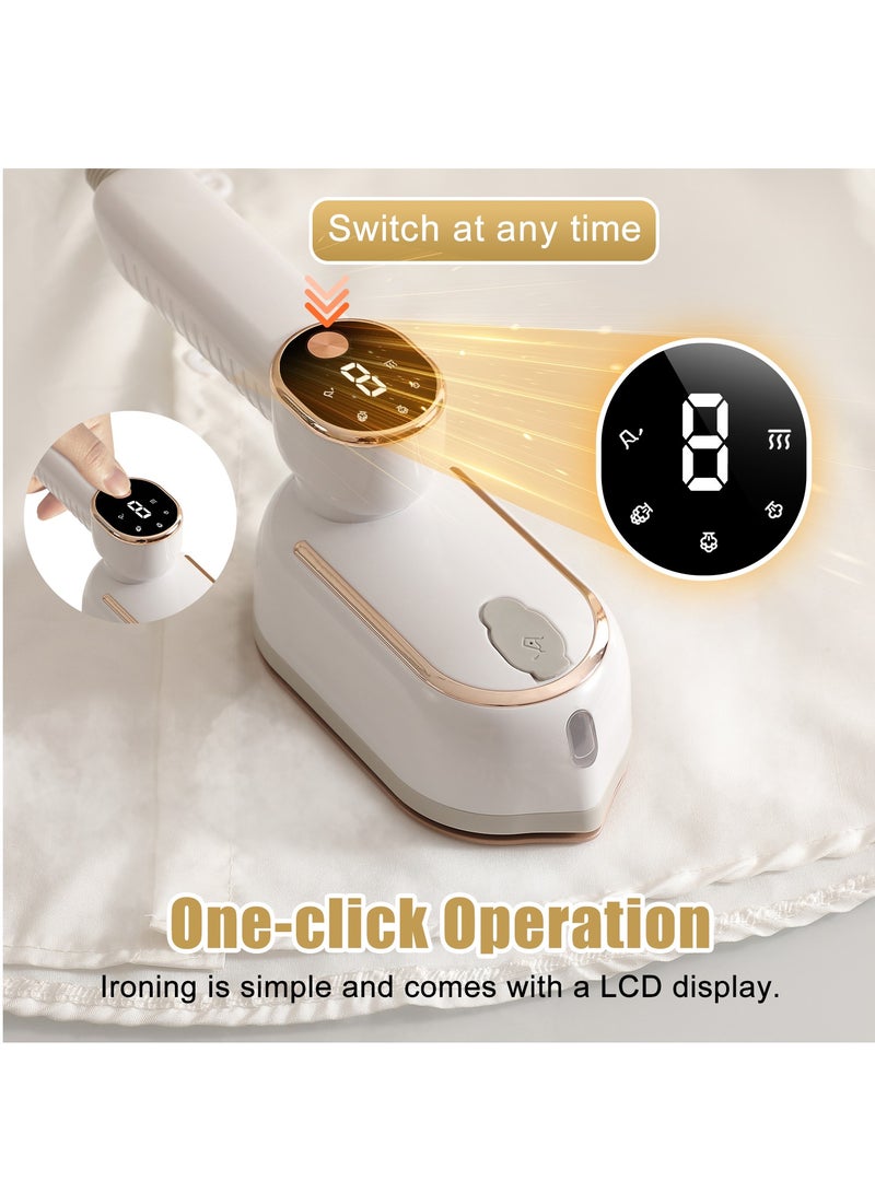 نكومي مكواة بخار محمولة للسفر، مكواة يدوية تدور 180 درجة مع شاشة LCD، ثلاث سرعات قابلة للتعديل، قوة 1200 واط، مكواة بخار مزدوجة الاستخدام جافة/رطبة، سعة خزان المياه 270 مل، مثالية للاستخدام المنزلي والسفر والمساكن الطلابية - Image 5