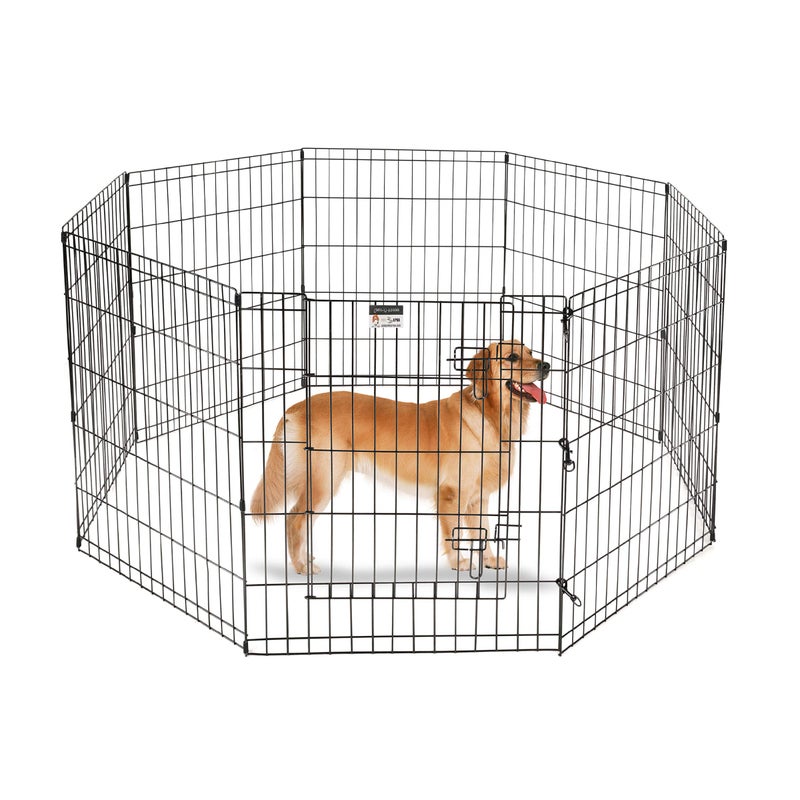 PETMAKER Dog Playpen - Foldable Metal Exercise Puppy Play Pen with 8 24x30in Panels - Indoor/Outdoor Pen with Door for Dogs, Cats or Small Animals by PETMAKER - Image 1