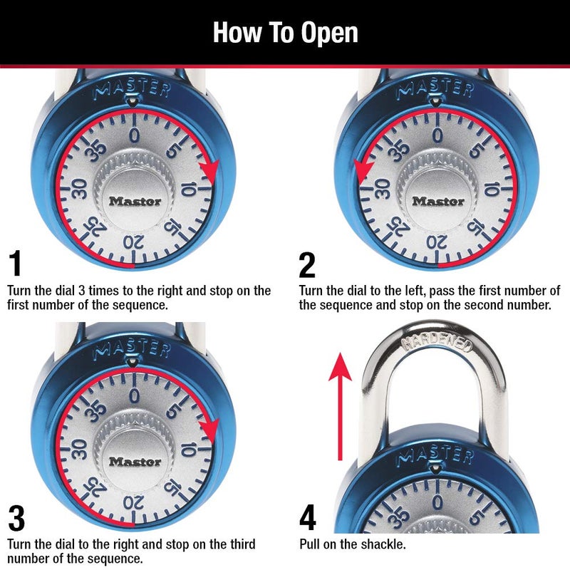 Master Lock Master Lock 1561DLTBLU Locker Lock Combination Padlock, 1 Pack, Light Blue  - Image 5
