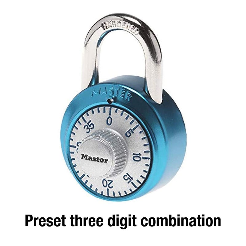 Master Lock Master Lock 1561DLTBLU Locker Lock Combination Padlock, 1 Pack, Light Blue  - Image 3