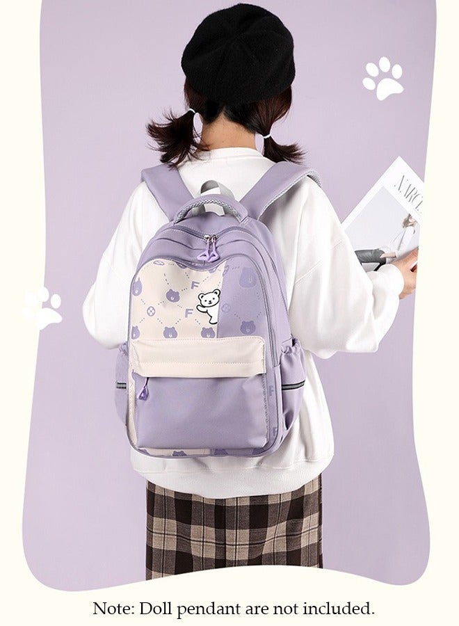 DUNISO Girl's School Backpack Waterproof Book Bag with Compartments for Teen Girl Kid Students Elementary School Kids' School Bag With Large Capacity and Reflective strip - Image 2