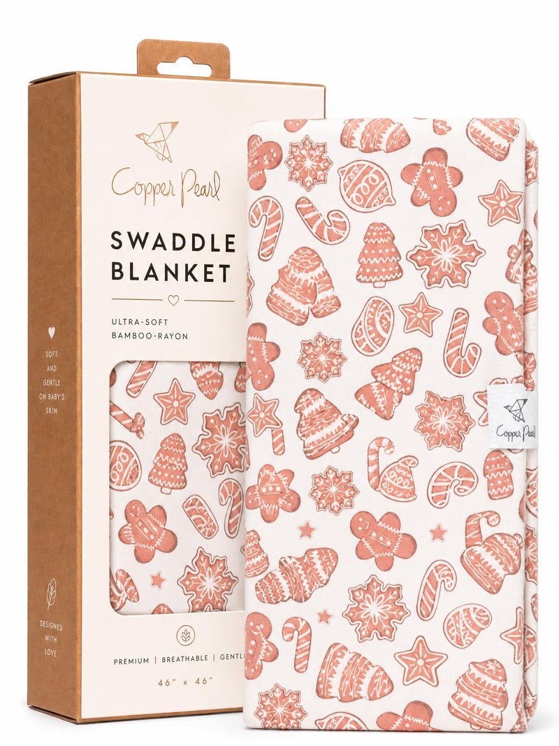 Copper Pearl Swaddle Blankets for Newborns Soft Stretchy Receiving Blankets for Boys and Girls Large 46 x 46 Inch Baby Blankets Lightweight and Breathable Swaddles Gingerbread - Image 2