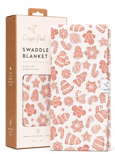 Copper Pearl Swaddle Blankets for Newborns Soft Stretchy Receiving Blankets for Boys and Girls Large 46 x 46 Inch Baby Blankets Lightweight and Breathable Swaddles Gingerbread - Image 1