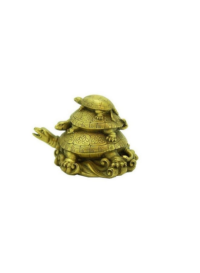 GJ Feng Shui Three Tiered Tortoises for Longevity Showpiece - 8 cm - Image 1