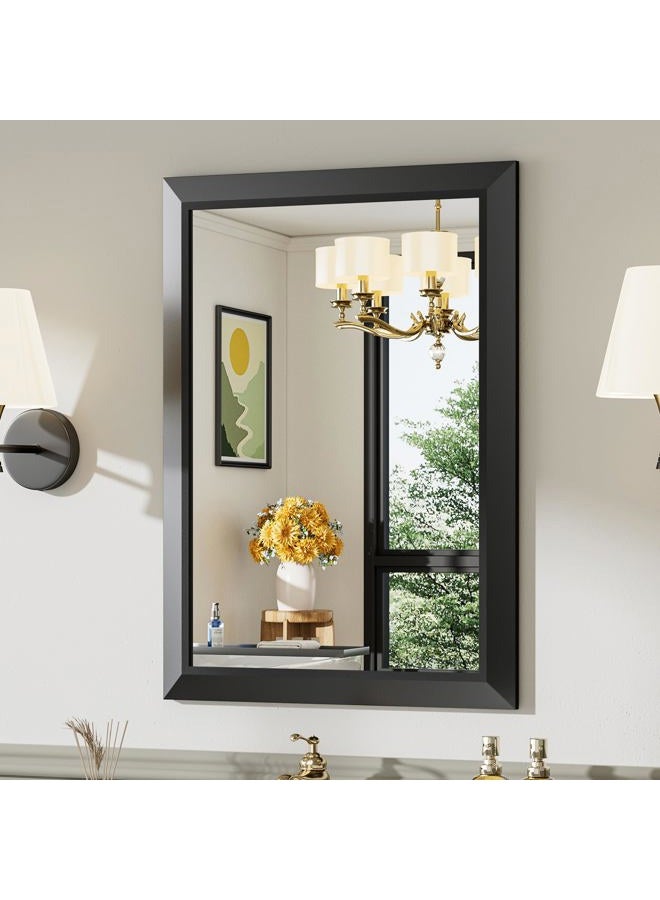 Briivue 48"x36" Black Bathroom Mirror, Anti-Rust Black Metal Framed Bathroom Mirrors for Over Sink, Wall-Mounted Rectangler Mirrors for Bathroom Vanity, Farmhouse, Bedroom, Living Room, Entryway Decor - Image 1
