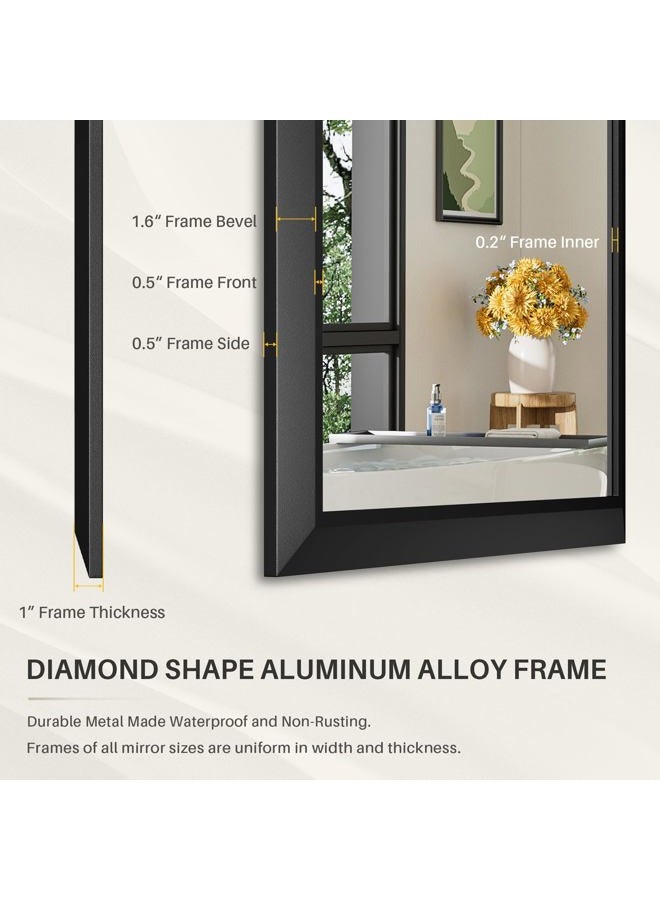 Briivue 48"x36" Black Bathroom Mirror, Anti-Rust Black Metal Framed Bathroom Mirrors for Over Sink, Wall-Mounted Rectangler Mirrors for Bathroom Vanity, Farmhouse, Bedroom, Living Room, Entryway Decor - Image 5