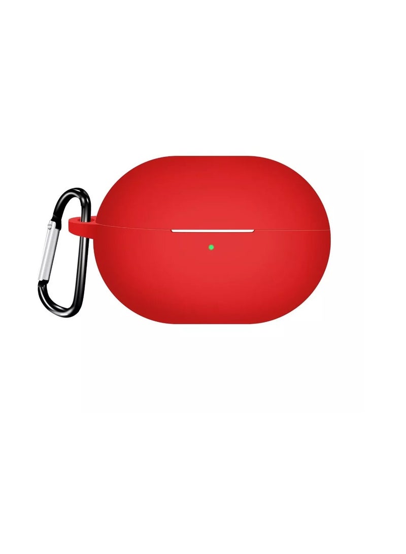 حافظة من السيليكون متوافقة مع سماعات Honor Earbuds X6، غطاء حماية ناعم من السيليكون، حافظة مقاومة للصدمات مع حلقة تسلق لسماعات Honor Earbuds X6 (أحمر) - Image 1