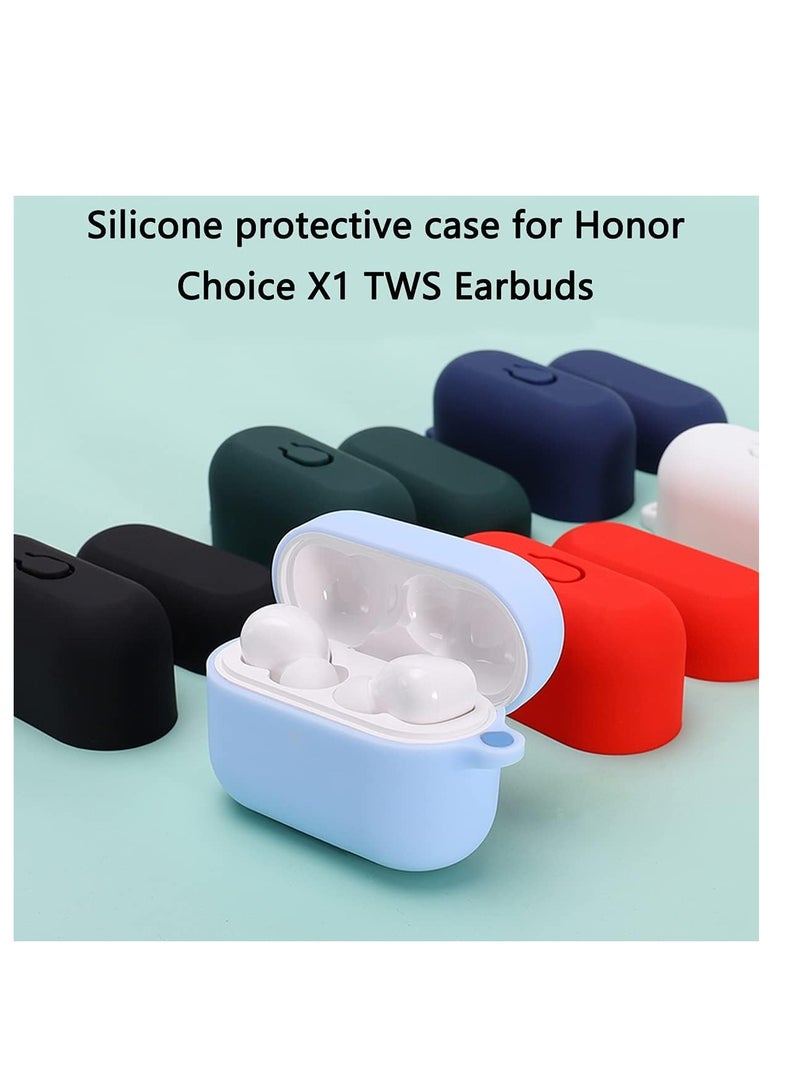 حافظة من السيليكون متوافقة مع سماعات Honor Earbuds X6، غطاء حماية ناعم من السيليكون، حافظة مقاومة للصدمات مع حلقة تسلق لسماعات Honor Earbuds X6 (أحمر) - Image 2