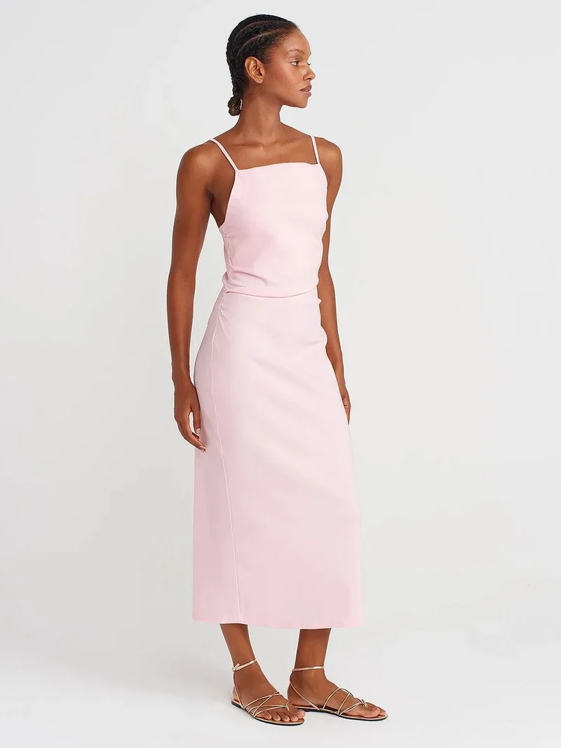ديلفين DILVIN Sleeveless Bodycon Midi Dress