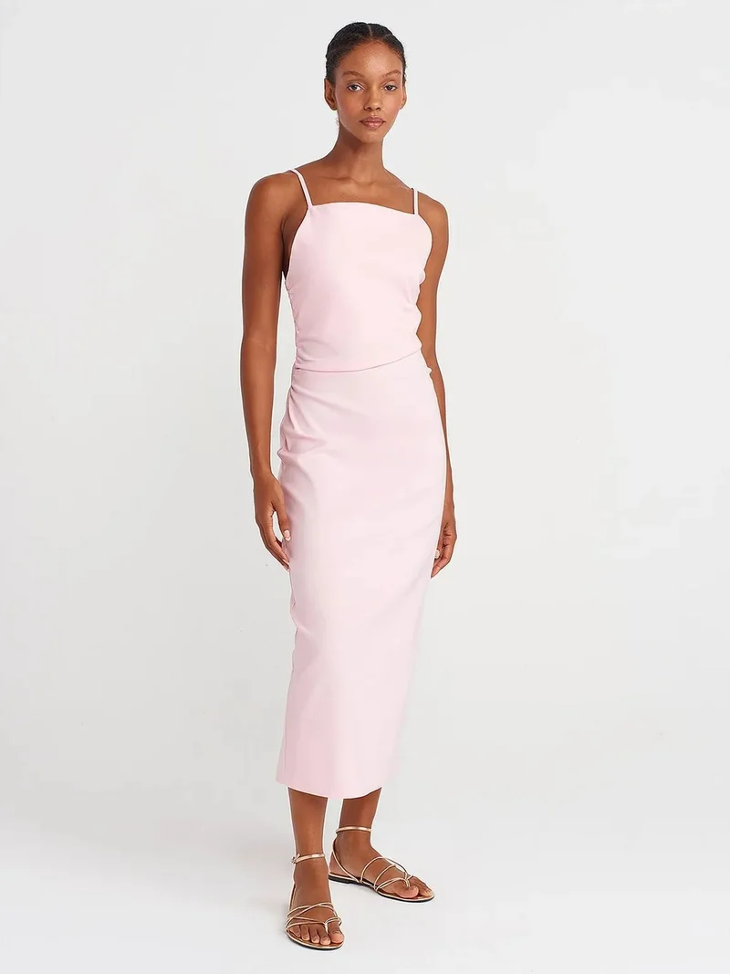 ديلفين DILVIN Sleeveless Bodycon Midi Dress