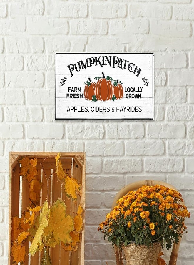 All Chic Pumpkin Patch Sign Solid Wood Farm Fresh Pumpkins Decorations Sign for Home Fall Decorations Indoor Thanksgiving Backdrop Farmhouse Fall Decor 31.5 Inches by 15.7 Inches (White) - Image 4