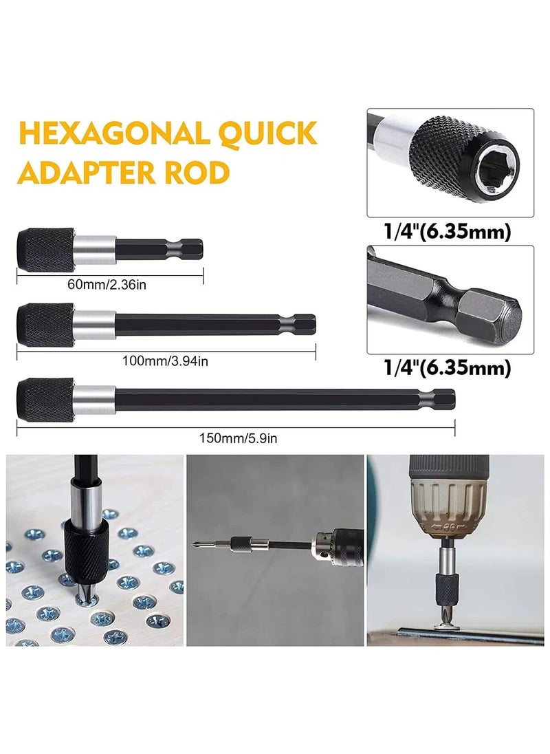 Generic Flexible Drill Bit Extension Set, 105° Right Angle Drill Attachment, 1/4 3/8 1/2In Hex Shank Impact Driver Socket Adapter Rotatable Socket, Bendable Drill Bit Extension Screwdriver Bit  - Image 4