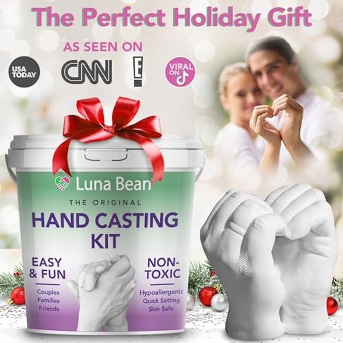 Luna Bean Hand Casting Kit  The Original Hand Mold Kit for Couples  Christmas Gifts for Women, Bridal Shower, Wedding, Engagement Gifts Her Him Anniversary Men Mom Wife Husband Boyfriend Girlfriend - Image 5