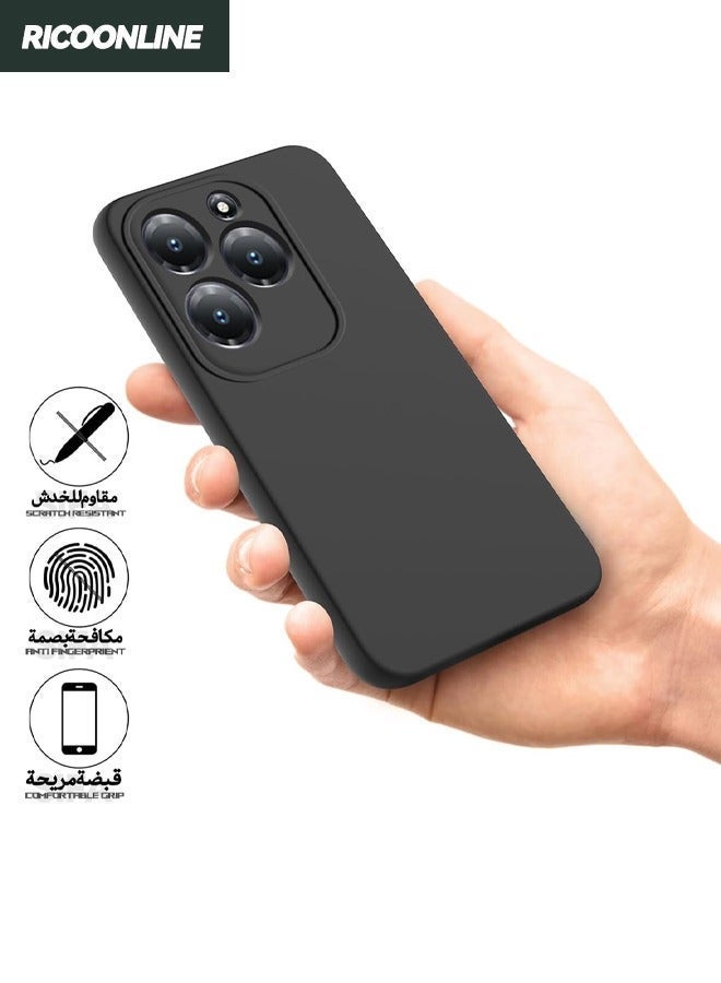 Asan Ge Infinix Hot 40/40 Pro Case, Silicone Protective Phone Case for Infinix Hot 40/40 Pro, Slim Thin Full Body Protect Soft Shockproof Cover for Infinix Hot 40/ Infinix Hot 40 Pro, Black - Image 4