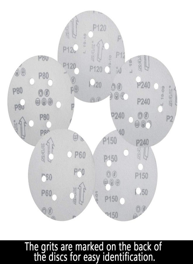 SACKORANGE 100 PCS 6 Inch 6 Holes Sanding Disc Assorted - 60 80 120 150 240 Grits, 6" Hook & Loop Backing Random Orbital Sandpaper Sander Paper for Automotive Paint, Woodworking Wood, Metal - Image 3