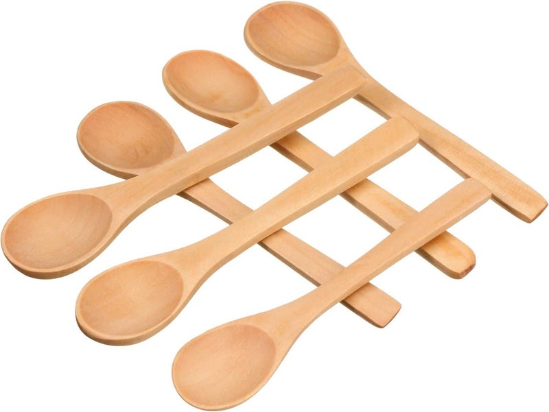 Shruthi Wooden Small Spoon 15 CM for Small Containers Handmade Wooden Spoon for Tea Coffee Sugar Condiments Spices 12 Packs - Image 4
