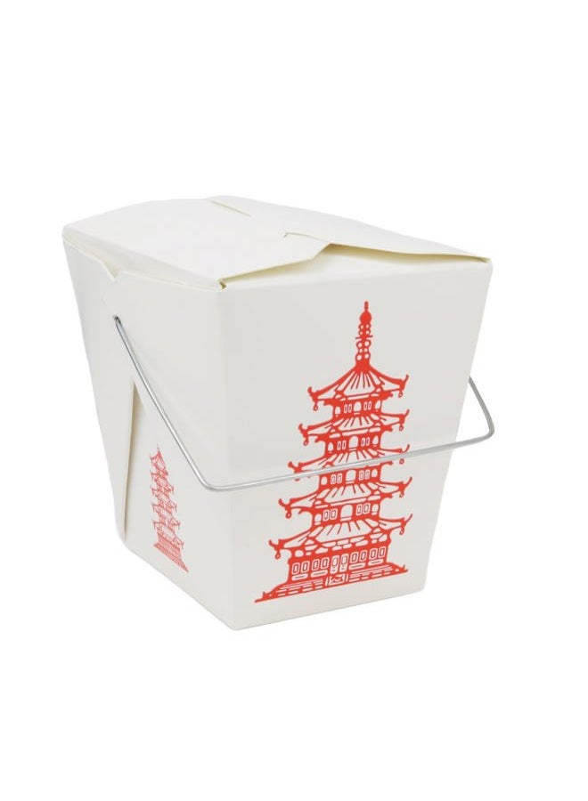 Great Credentials 15 Count 16 oz Pagoda Wire Handle Chinese Takeout Box Oyster Pails - Image 1