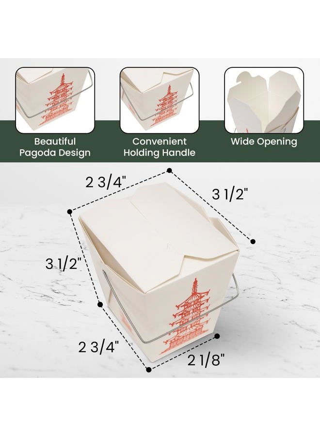 Great Credentials 15 Count 16 oz Pagoda Wire Handle Chinese Takeout Box Oyster Pails - Image 2