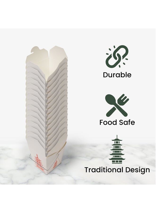 Great Credentials 15 Count 16 oz Pagoda Wire Handle Chinese Takeout Box Oyster Pails - Image 3