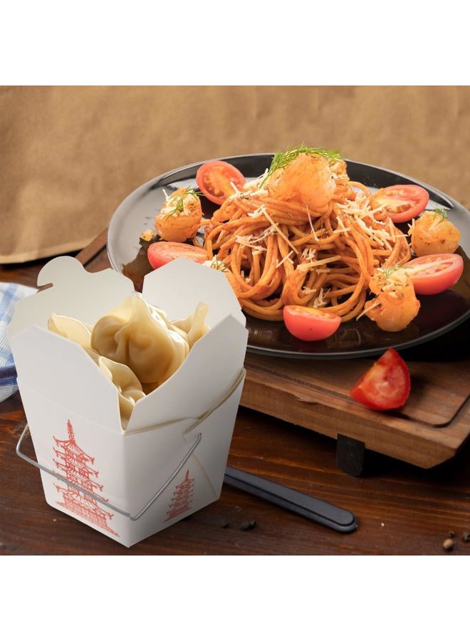 Great Credentials 15 Count 16 oz Pagoda Wire Handle Chinese Takeout Box Oyster Pails - Image 5