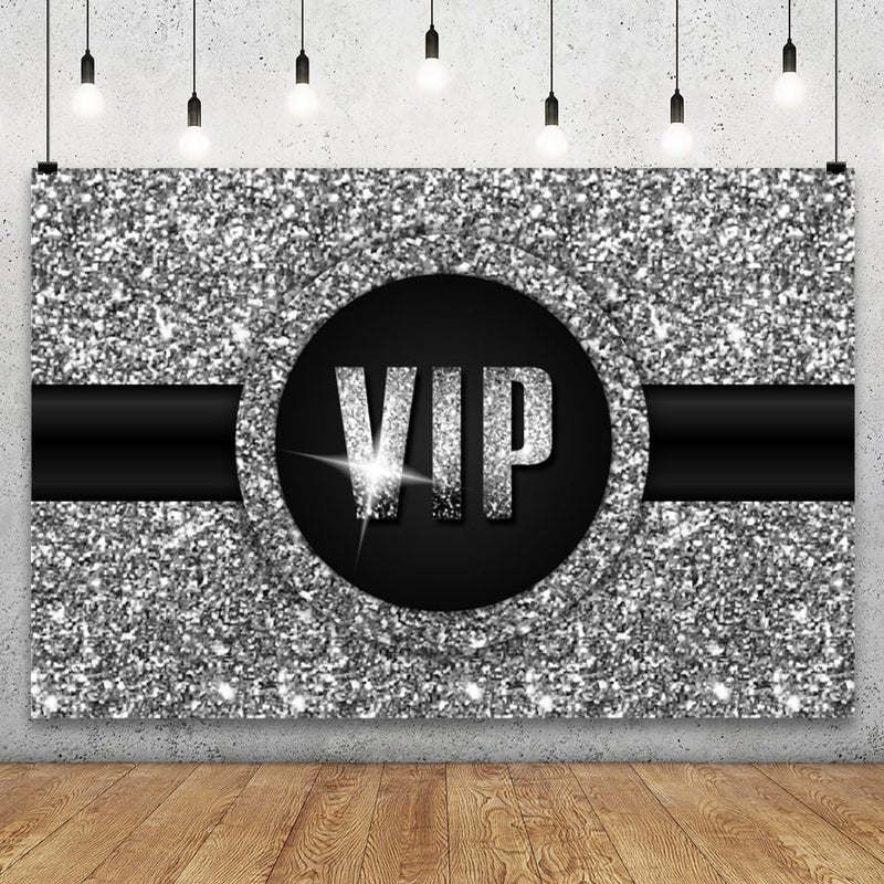 YongFoto YongFoto Red Carpet VIP Backdrop 7x5ft Black Silver Glitter Paparazzi Prop Special Guest Star Night Banquet Photography Background Graduation Prom Wedding Birthday Party Banner Photoshoot Wallpaper  - Image 2