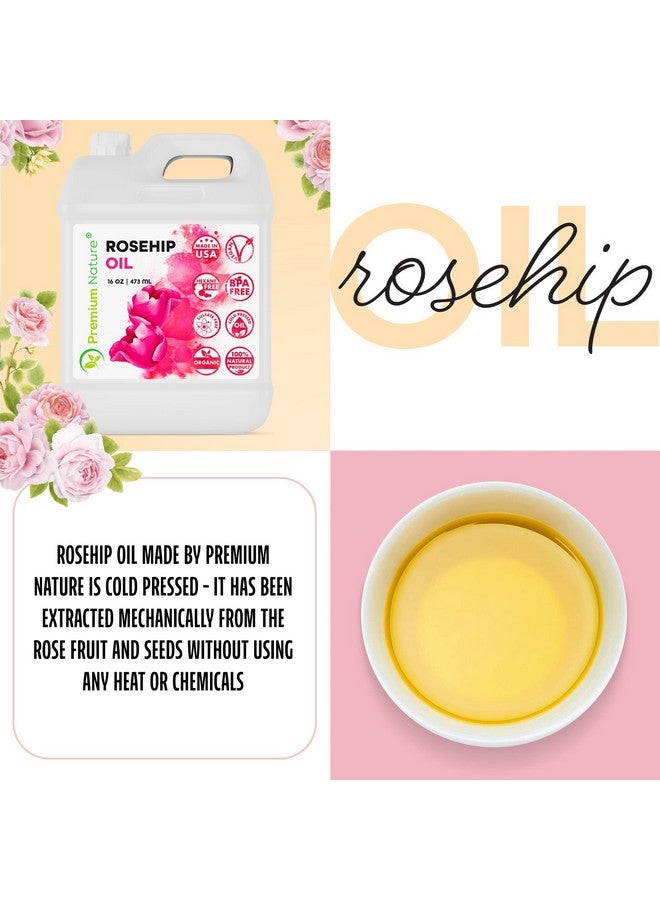 Premium Nature Rosehip Oil for Skin Face Body Hair Nails 16oz Cold Pressed Unrefined Rose Hip Seed Oil Moisturizing Facial Oil Bulk Aceite Rosa Mosqueta Puro 100 Organico Rose Oil For Face Oil For Dry Skin - Image 3
